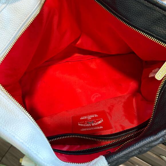 Sprayground Women’s Bag Shoulder Black White Leather Shark Limited Edition - Picture 15 of 15